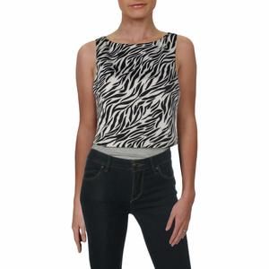 MSRP $58 Aqua Zebra Print Cropped Top Size XS WHITE